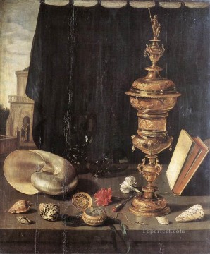  Claesz Oil Painting - Still life with Great Golden Goblet Pieter Claesz